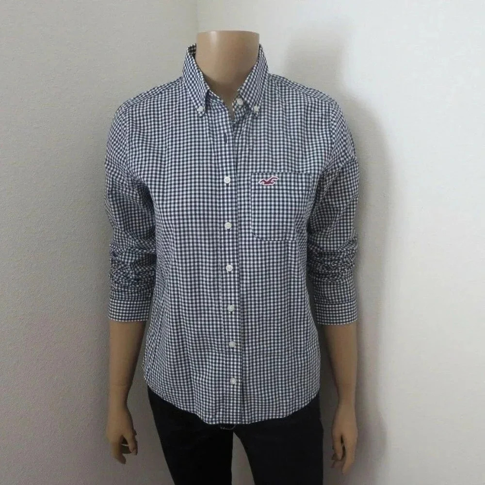NWT Hollister Checkered Plaid Button Down Small